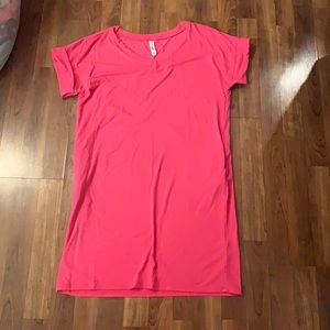 Pink tee shirt dress